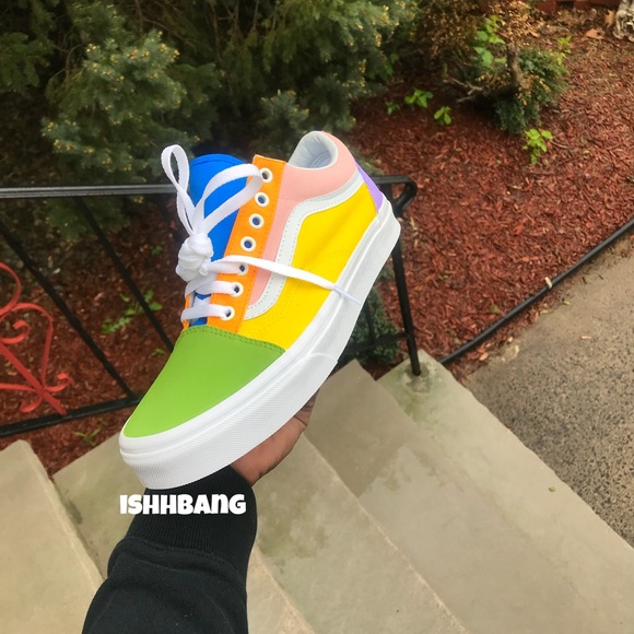 Customized Vans Low Old Skool Vans Multi-Colored NWT Customized Vans Low Old Skool Vans Multi-Colored NWT